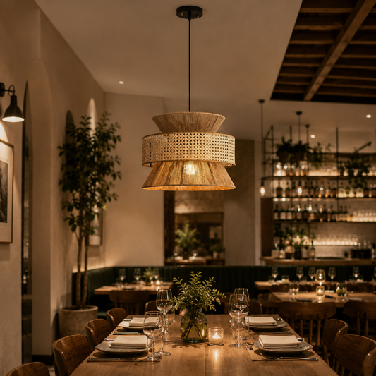 LIMELIGHT Elara – Woven Rattan Pendant Light