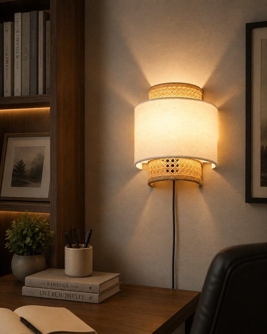 LIMELIGHT Aveline – Woven Rattan Wall Sconce