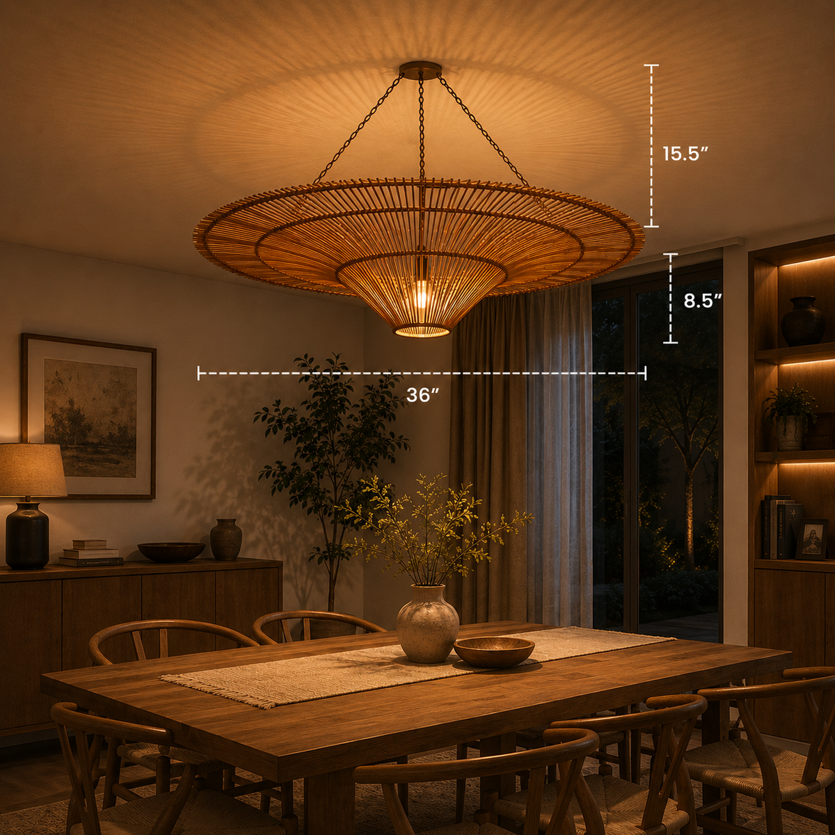 LIMELIGHT Solara 36" – Cane Pendant Light